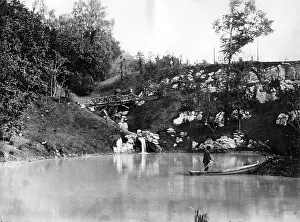 Strollers: Pond at the Angel of Peace in Munich