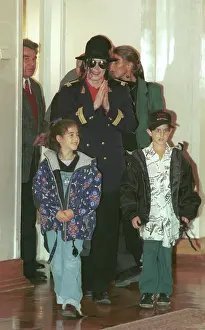 Adopted: Pop singer Michael Jackson visits Moscow Mayor