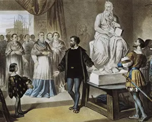 1443: Pope Julius II visiting the studio of Michelangelo