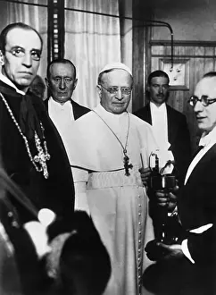 Pius: Pope Pius XI. Guglielmo Marconi and Eugenio Pacelli, at the