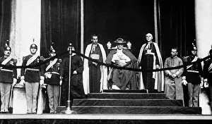 Cortile: Pope Pius XI. at the performance of an opera in the Vatican