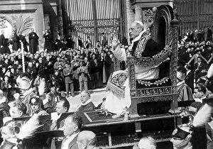 Believers: Pope Pius XII. on his throne, 1939