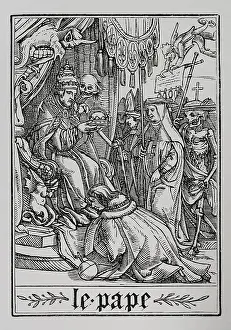 Holbein: The Pope visited by Death. Series The Dance of