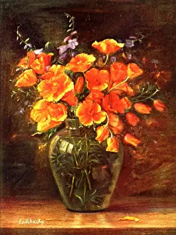 Stems: Poppies in Glass Vase