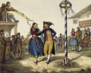 Festivities: Popular Festivities: Young couple dancing round