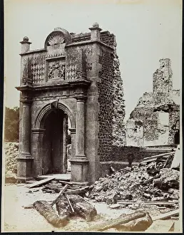 Rosing: Porch steps at the ruined Hunstanton Hall, after the fire