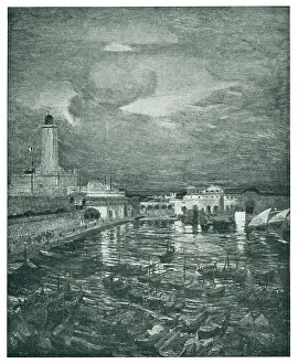 Besnard: The Port Of Algiers At Twilight