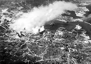 Valetta: The port of La Valetta after an air attack