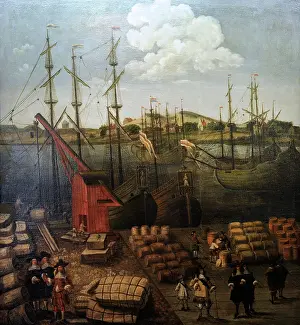 Latvia: Port of Riga. Artist unknown. Second half of the 17th cent
