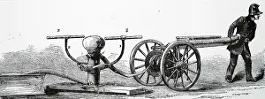 Portable: Portable fire engine with 120 feet of hose