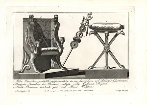 Pietro Ruga: Portable Roman chair, consular ensign and stool