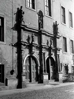Schwarzburg: Portal in the courtyard of Heidecksburg Castle in Thuringia