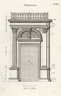 Abraham Bosse: Portal with pilaster in the Corinthian order