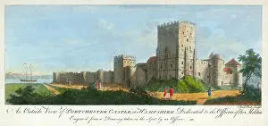 Peake: Portchester Castle engraving