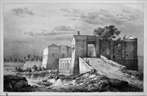 Chalon: Porte de Beaune, engraving, Chateau de Germolles