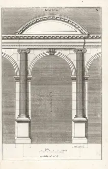 Lacademia Todesca: Portico with columns in the Ionic order