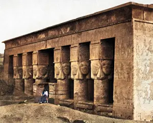 Dendera: Portico of the Temple at Dendera, Egypt