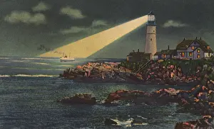 Dwellings: Portland Headlight by Night, Casco Bay