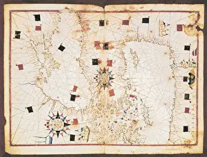 Cartographies: Portolan chart, 16th c. Map of the Eastern Mediterranean