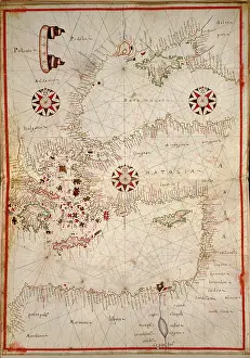 Oliva: Portolan Chart, Eastern Mediterranean, 1590s