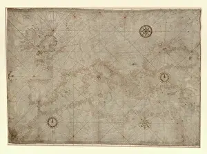 Cartographic: Portolan Chart, Mediterranean and Black Seas, 14th century