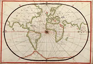 Oliva: Portolan Chart, World Map, 1590s