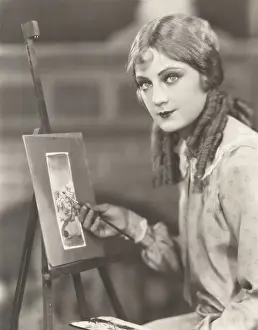 Ov1606: Portrait of an artist with her easel painting a