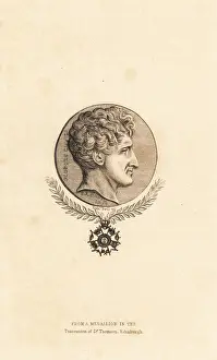 Steel Engraving: Portrait of Baron Georges Cuvier from a medallion