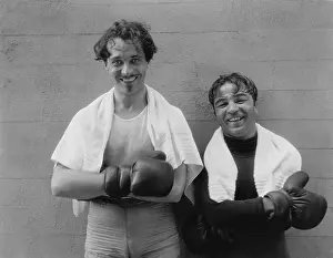 Workout: Portrait of two boxers