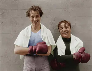 Workout: Portrait of two boxers