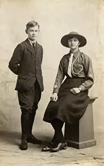 Scarves: Portrait of a boy and a girl guide in uniform