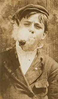 Skeeters: Portrait of a boy smoking a pipe, original ?