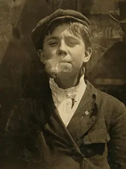 Skeeters: Portrait of a boy smoking a pipe, original ?