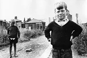Wasteland: Portrait of two boys on waste ground