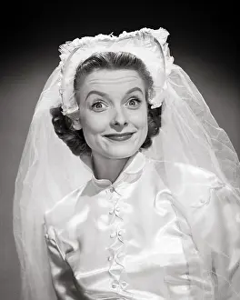 Ecstatic: Portrait of Bride with Bright Funny Facial Expression