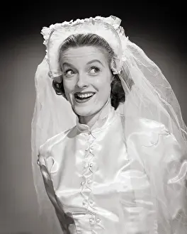 Ecstatic: Portrait of Bride with Wide-Eyed Smiling Eager