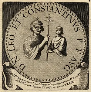 Constantinus: Portrait of Byzantine Emperors Leo III and Constantine VI