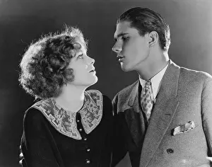 Seducing: Portrait of couple about to kiss