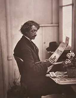 Shopkeepers: Portrait of display-card painter, London