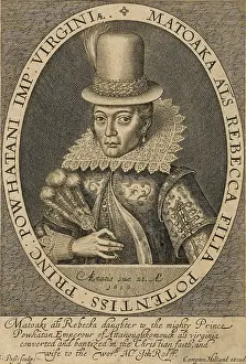 Pocahontas: Portrait engraving of Pocahontas, published