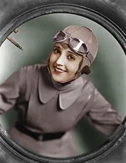 Preparedness: Portrait of female pilot