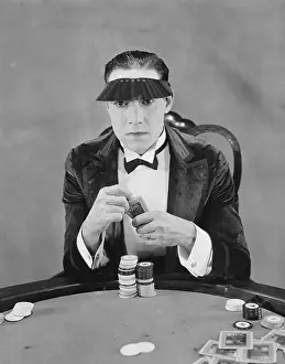 Chip: Portrait of gambler at card table