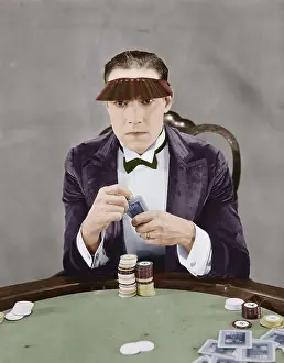Chip: Portrait of gambler at card table