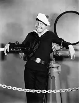 Nonchalant: Portrait of happy sailor