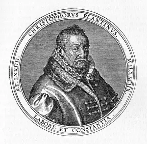 Printers: Portrait illustration of Christopher Plantin