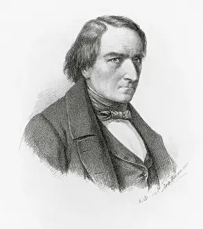 Xylography: Portrait Josef Ressel