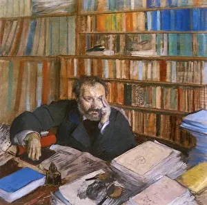 Bookshelves: Portrait of M. Duranty, by Degas