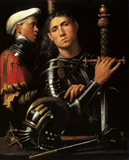 Giorgione: Portrait of a Man in Armor with His Page