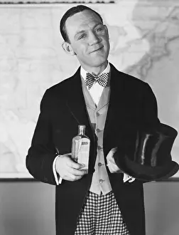 Propriety: Portrait of man with top hat and bottle