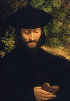 Correggio: Portrait of a man reading